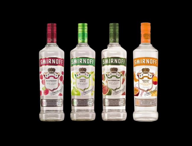 imagen de botellas de smirnoff multi sabores