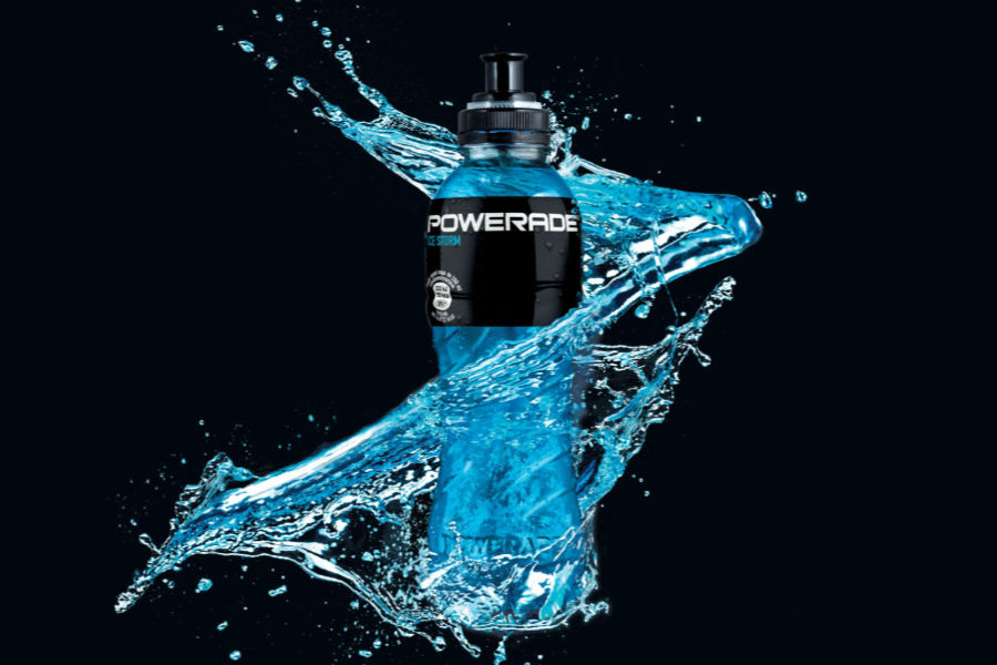 imagen de powerade azul botella